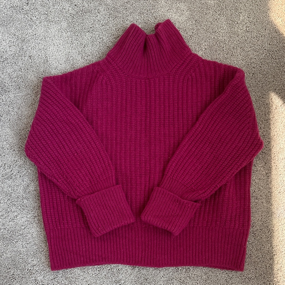 Banana Republic Fuchsia Ribbed Turtleneck Sweater